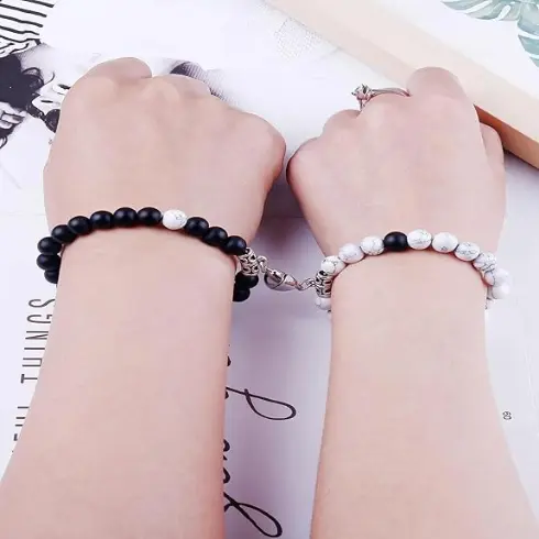 Couple Bracelets for Girls Boys Black & White