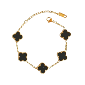 Gold Five Leaf Clover Hand Band for Girls Women