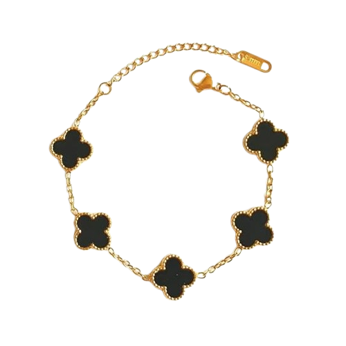 Gold Five Leaf Clover Hand Band for Girls Women