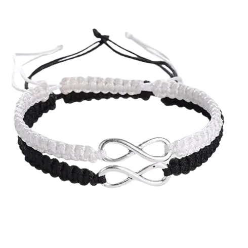 Infinity Couple Black & White Matching Bracelet for Men Women