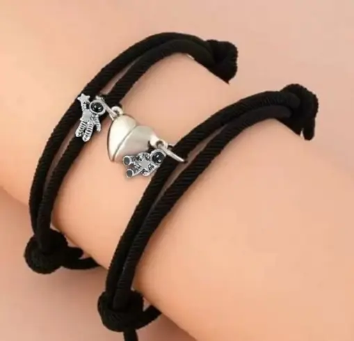 Love Couple Bracelets for Girls Boys Black
