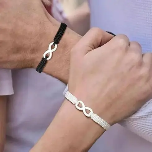 Infinity Couple Black & White Matching Bracelet for Men Women