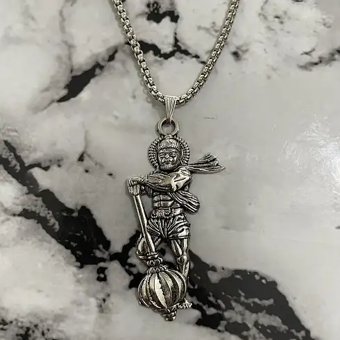 Lord Hanuman Ji Brass Pendant with Chain for Men