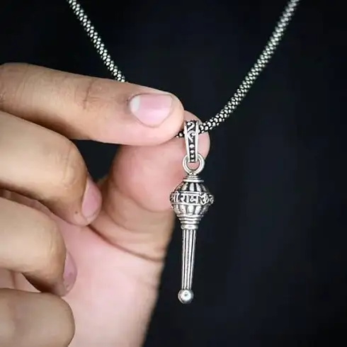 Lord Hanuman Gada Pendant Necklace for Men