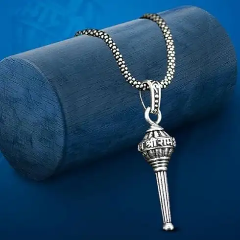 Lord Hanuman Gada Pendant Necklace for Men