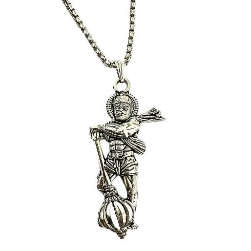 Lord Hanuman Ji Brass Pendant with Chain for Men