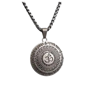 Maha Mrityunjaya Om Pendant with Chain for Men