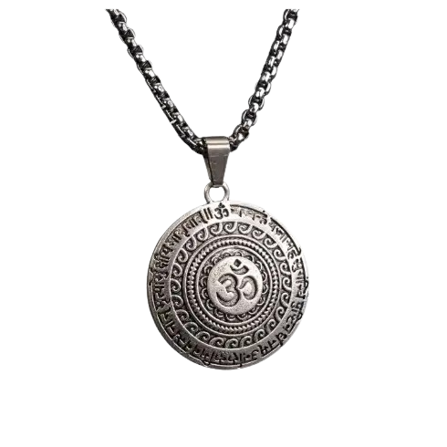 Maha Mrityunjaya Om Pendant with Chain for Men