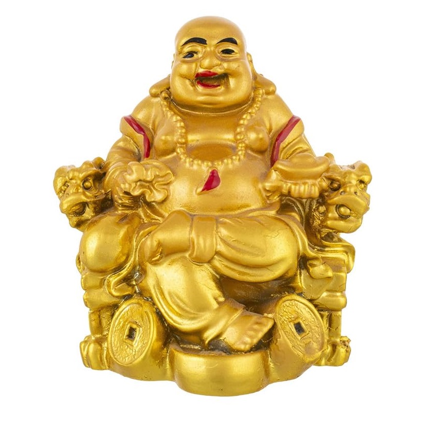 Fengshui Laughing Buddha Sitting On Chair Figurine