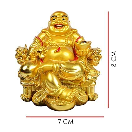 Fengshui Laughing Buddha Sitting On Chair Figurine