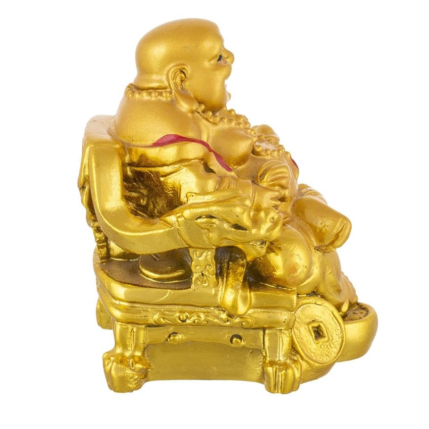 Fengshui Laughing Buddha Sitting On Chair Figurine