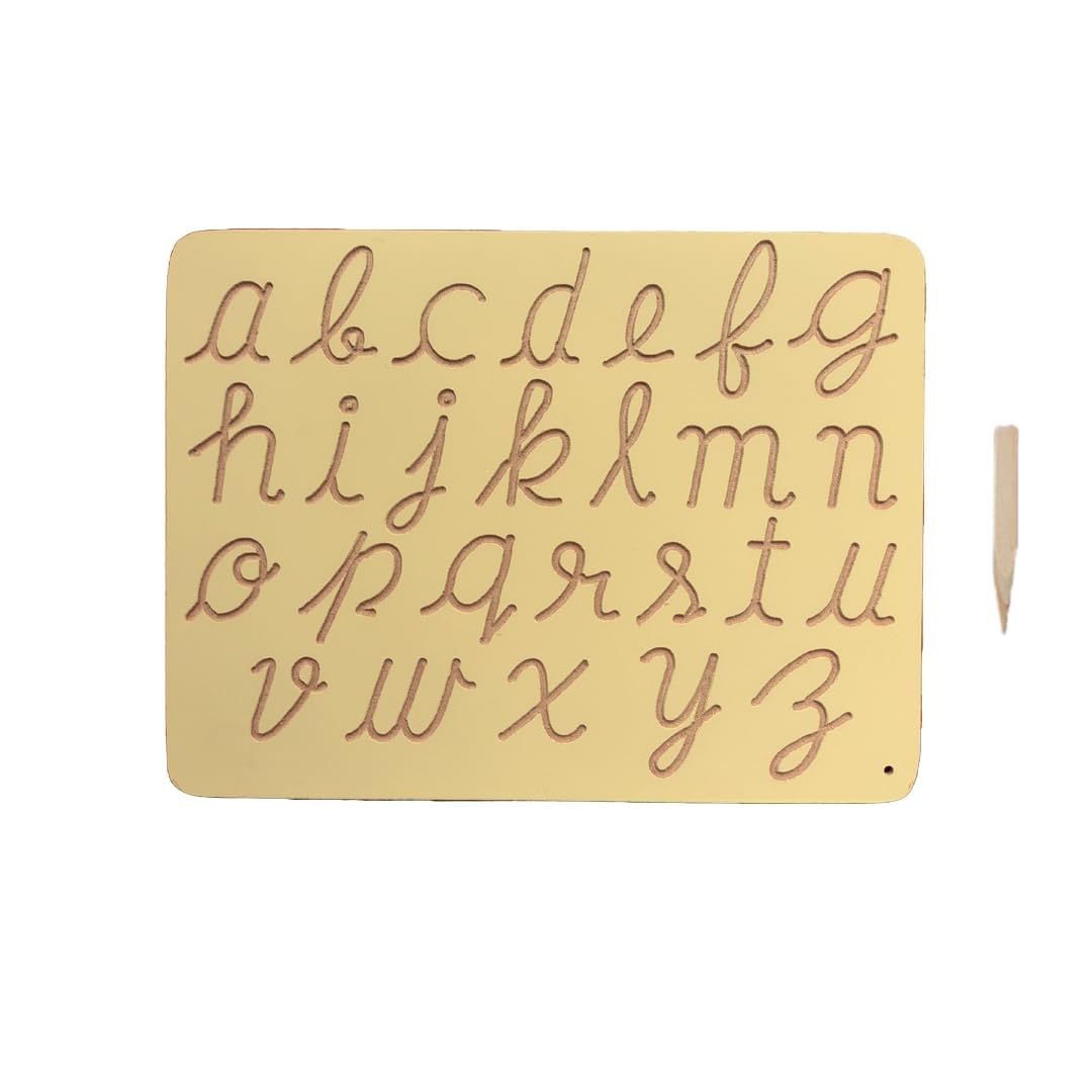 Small Cursive abc Wooden Tracing Board